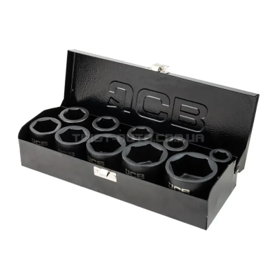 Набір ударних головок в металевому кейсі 3/4" (6-гранних) – 10 шт. JCB Tools JCB-6101-5MPB Набір ударних головок в металевому кейсі 3/4" (6-гранних) – 10 шт. JCB Tools JCB-6101-5MPB
