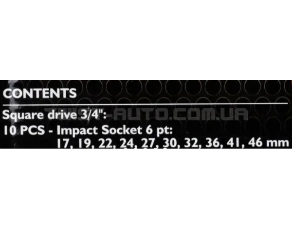 Набір ударних головок в металевому кейсі 3/4" (6-гранних) – 10 шт. JCB Tools JCB-6101-5MPB Набір ударних головок в металевому кейсі 3/4" (6-гранних) – 10 шт. JCB Tools JCB-6101-5MPB