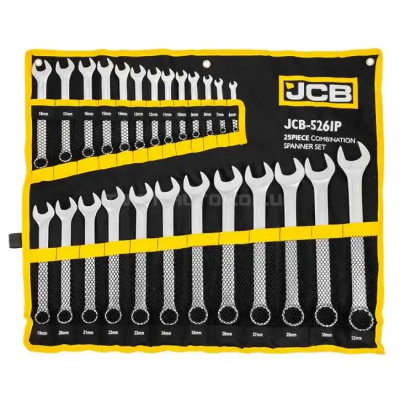 Набір ключів рожково-накидних в чохлі 25 од. (6-32 мм) JCB Tools JCB-5261P Набір ключів рожково-накидних в чохлі 25 од. (6-32 мм) JCB Tools JCB-5261P