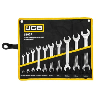 Набор рожковых ключей в чехле 10 ед. (6-27 мм) JCB Tools JCB-5102P Набор рожковых ключей в чехле 10 ед. (6-27 мм) JCB Tools JCB-5102P