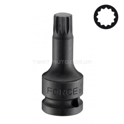 Головка-біта 1/2" Spline суцільна, ударна M12, L=78 мм FORCE 24807812