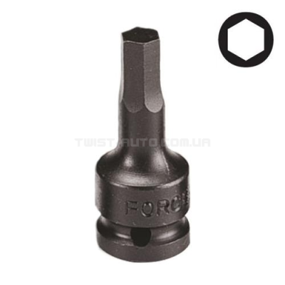 Головка-бита цельная ударная 1/2" 6-гранная (HEX), 22 мм, L=60 мм FORCE  24406022