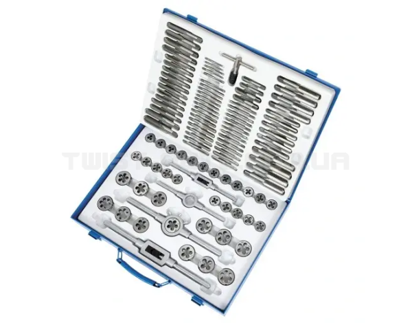 Набір плашок та мітчиків 110 шт. (M2–M18) Silver S10290 Набір плашок та мітчиків 110 шт. (M2–M18) Silver S10290