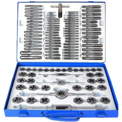 Набор плашек и метчиков Silver 110 шт S10290 (M2–M18) Набор плашек и метчиков Silver 110 шт S10290 (M2–M18)
