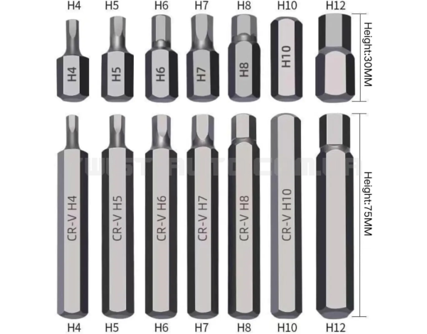 Набір біт TORX / HEX / SPLINE з адаптерами 1/2" і 3/8" — 40 предметів — REWOLT T1347 Набір біт TORX / HEX / SPLINE з адаптерами 1/2" і 3/8" — 40 предметів — REWOLT T1347
