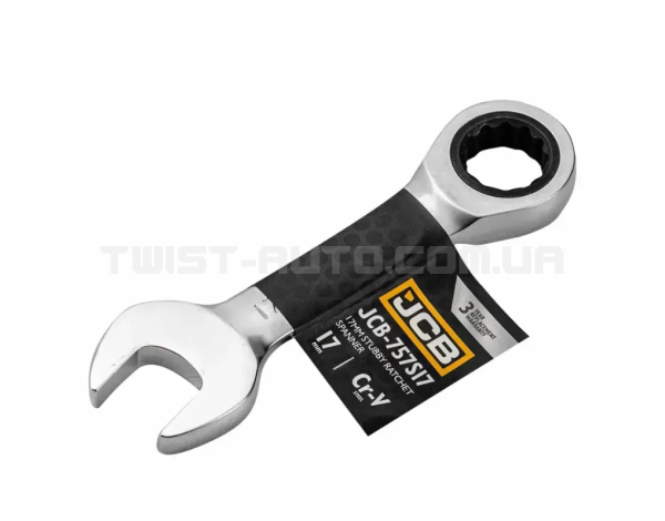 Ключ гаечный короткий с трещоткой 17 мм JCB Tools JCB-757S17 Ключ гаечный короткий с трещоткой 17 мм JCB Tools JCB-757S17