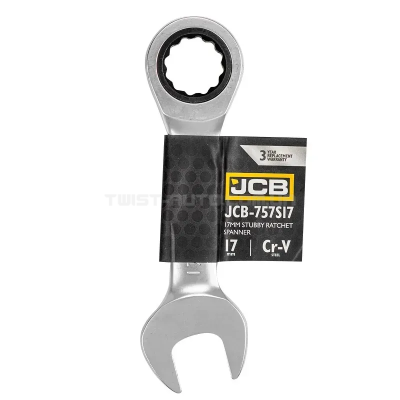 Ключ гайковий короткий з тріскачкою 17 мм JCB Tools JCB-757S17 Ключ гайковий короткий з тріскачкою 17 мм JCB Tools JCB-757S17