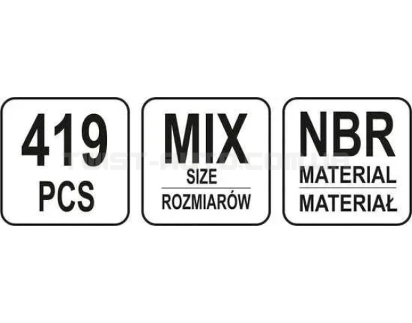 Набір ущільнювальних кілець 419 пр. YATO YT-06876 Набір ущільнювальних кілець 419 пр. YATO YT-06876