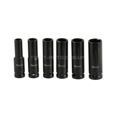 Набор головок длинных ударных 1/2" 10-21 мм 6 шт. Geko G10500 Набор головок длинных ударных 1/2" 10-21 мм 6 шт. Geko G10500