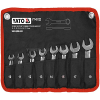 Набір коротких комбінованих ключів із тріскачкою, 8 шт YATO YT-49123