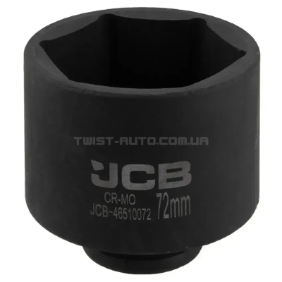 Головка торцева ударна глибока 3/4 72 мм 6 гранна JCB Tools JCB 46510072 Головка торцева ударна глибока 3/4 72 мм 6 гранна JCB Tools JCB 46510072