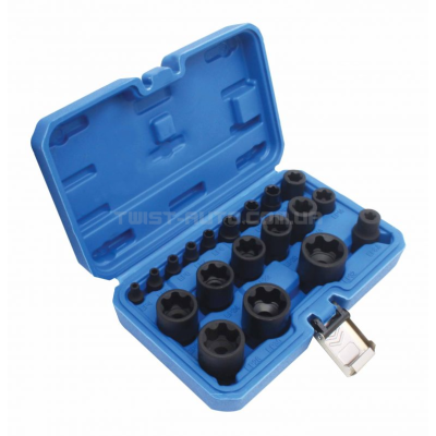 Набор торцевых ключей  E-TORX PLUS 1/4″+3/8″+1/2″ - 19 шт. SATRA S-90230