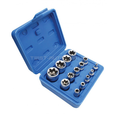 Набір головок TORX 1/4"-1/2" E4-E24 14 од. SATRA S-P14ES Набір головок TORX 1/4"-1/2" E4-E24 14 од. SATRA S-P14ES